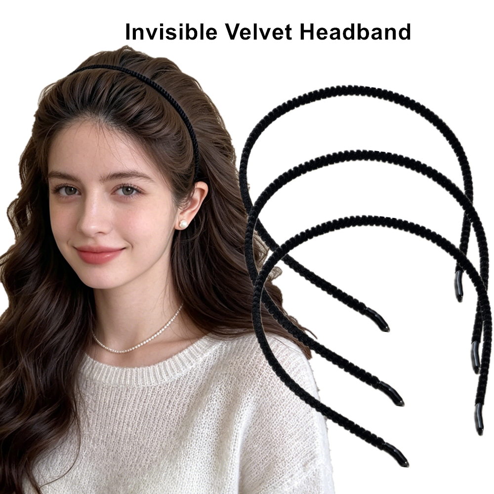 Hair Net Invisible - Ultra Thin Invisible Velvet Headbands For