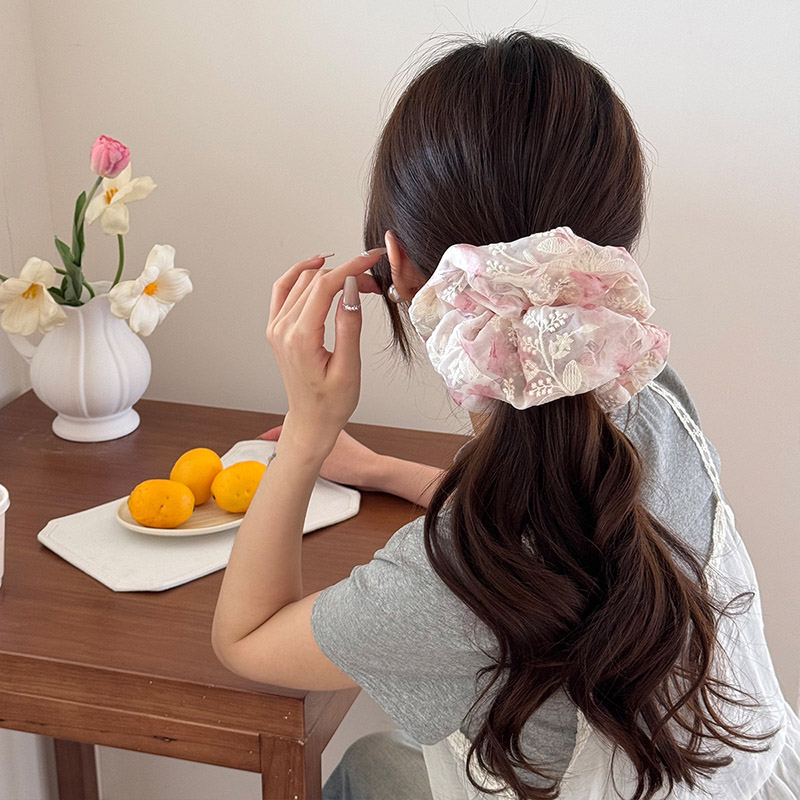Hair Net Invisible - Gentle Summer Embroidery Organza Mesh Large