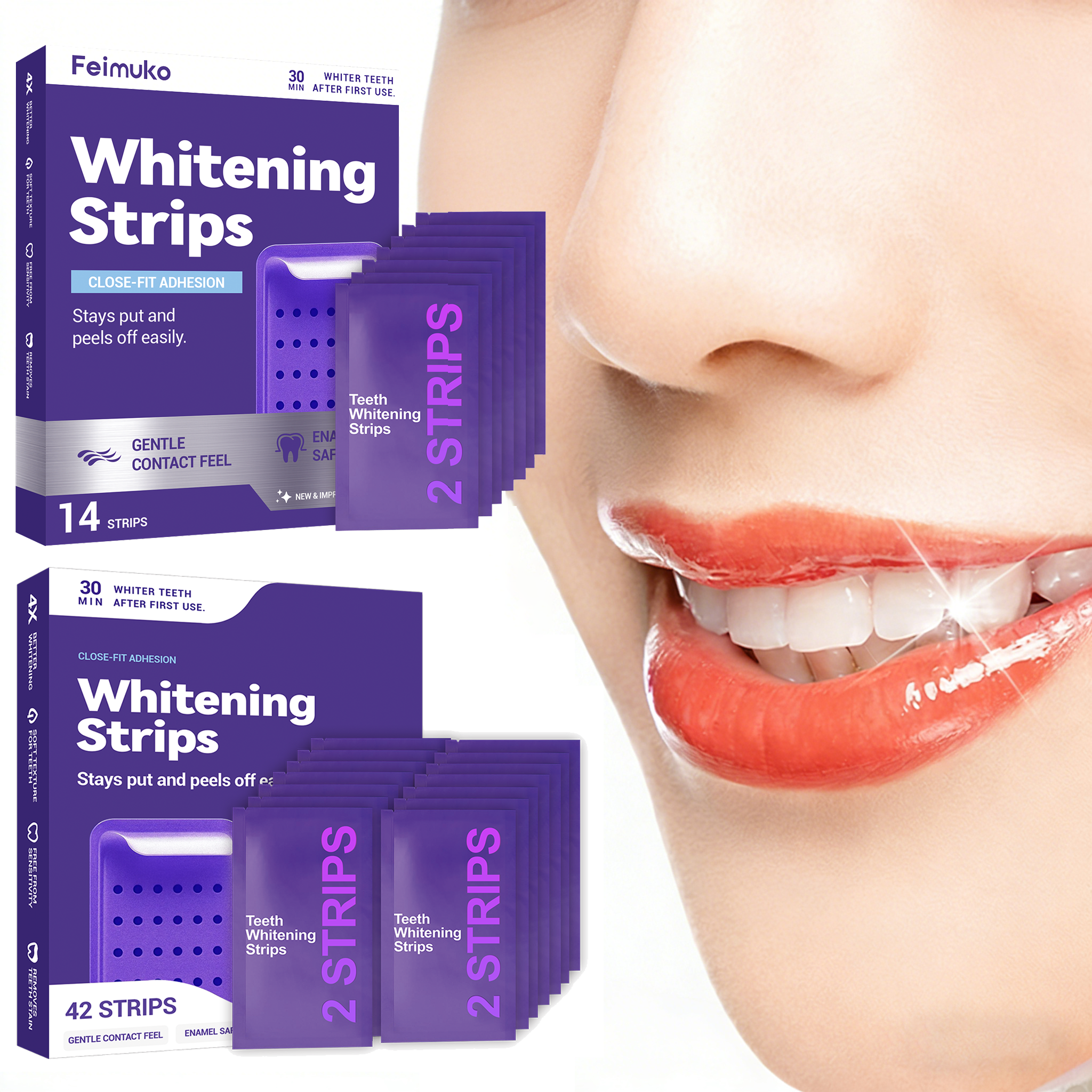 Purple Toning Shampoo - Purple Teeth Whitening Strips Brighteni Tooth