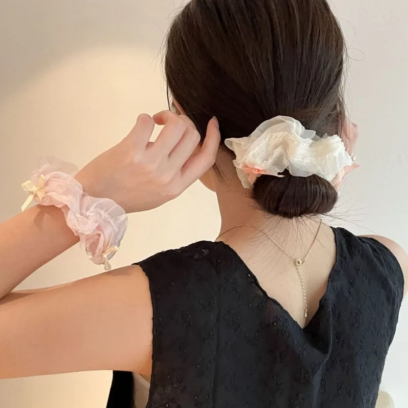Hair Net Invisible - Sweet Mesh Lace Bow Hair Ring