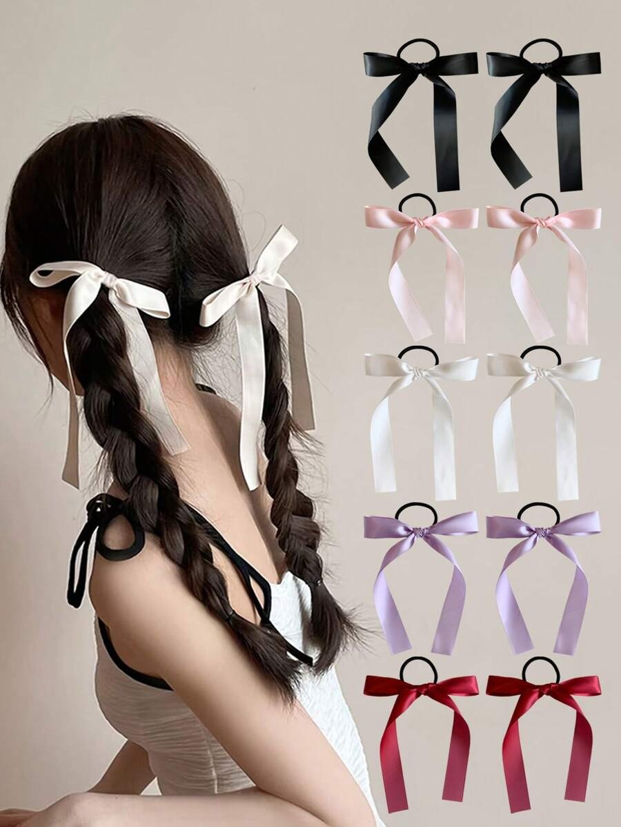 Hair Care Gift Set - 2pcs/set women's fashion multi-color ribbon bow