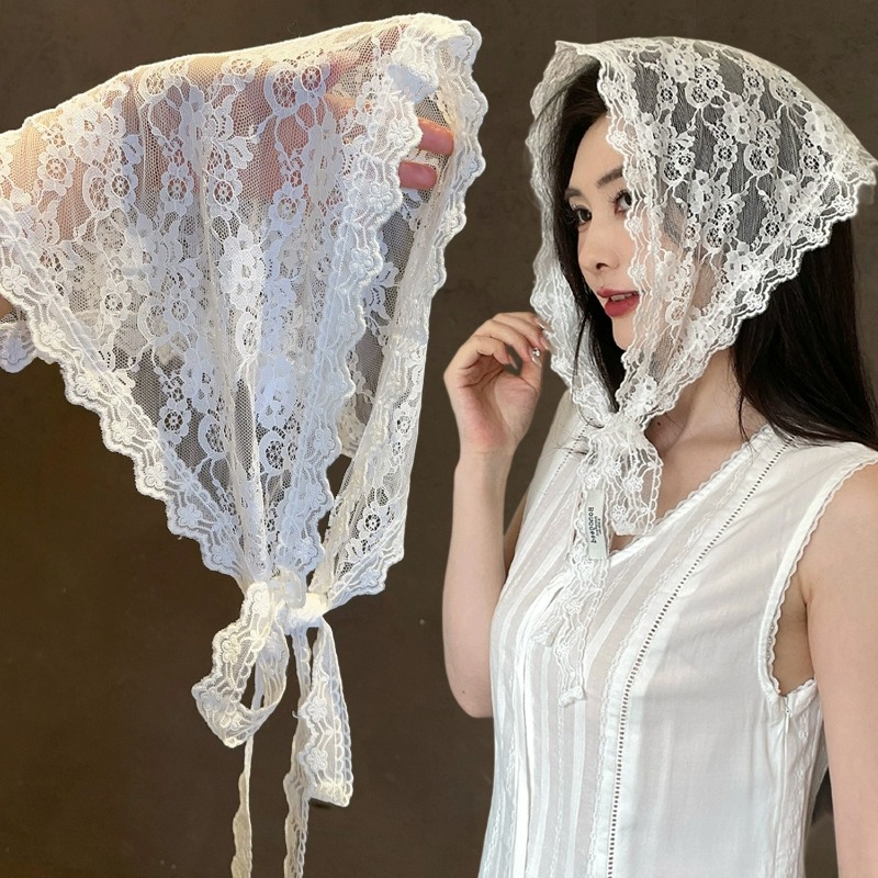 Lace Up Floral Triangle Headsc - огляд і ціна Hair Net Invisible