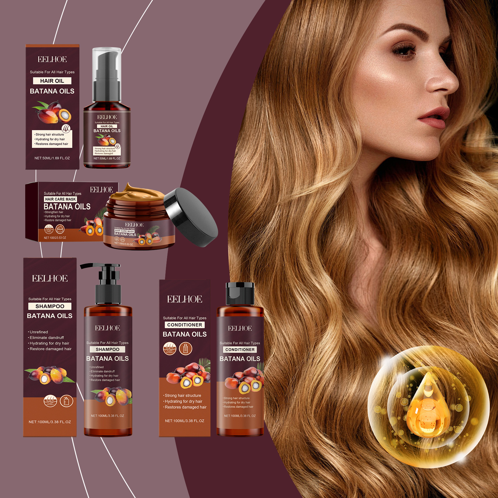 Batana Oil Hair Care Set Nouri - огляд і ціна Hair Care Vitamin E
