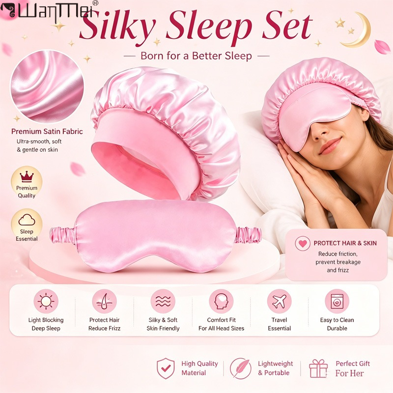  Satin Bonnet Sleep Eye Mask  - огляд і ціна Hair Care Gift Set