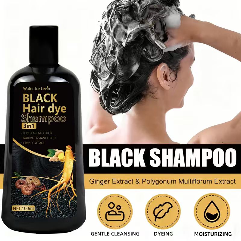 Water Ice Levin Black Hair Dye - огляд і ціна Purple Toning Shampoo