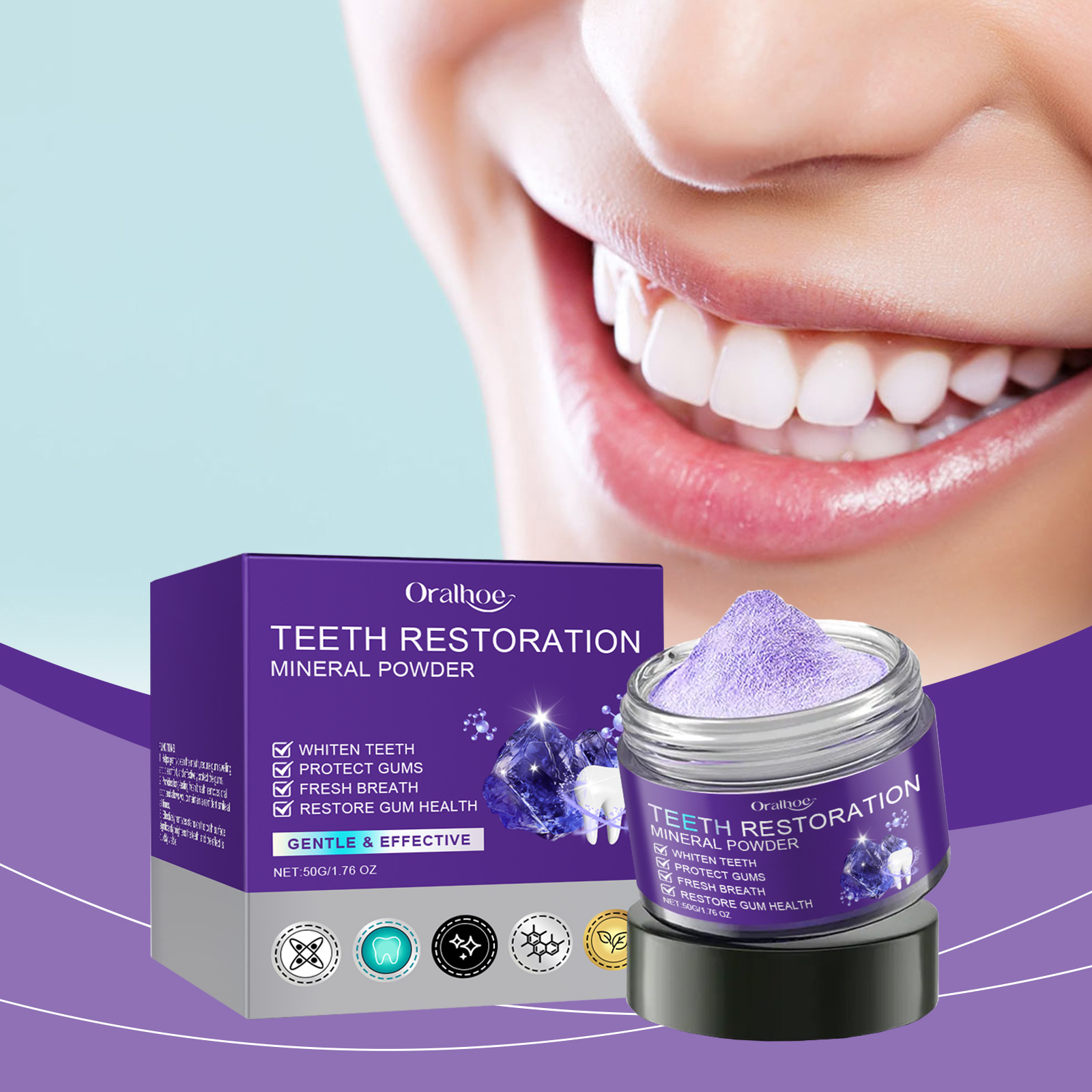 Teeth Restoration Mineral Powd - огляд і ціна Purple Toning Shampoo