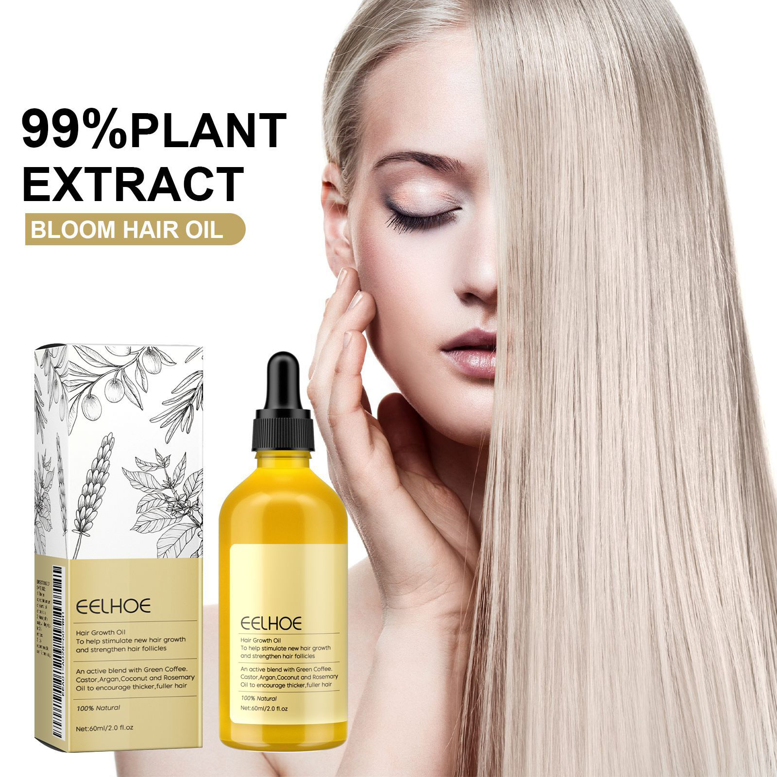 1/2/3pcs Natural Hair Growth O - огляд і ціна Caffeine Hair Serum