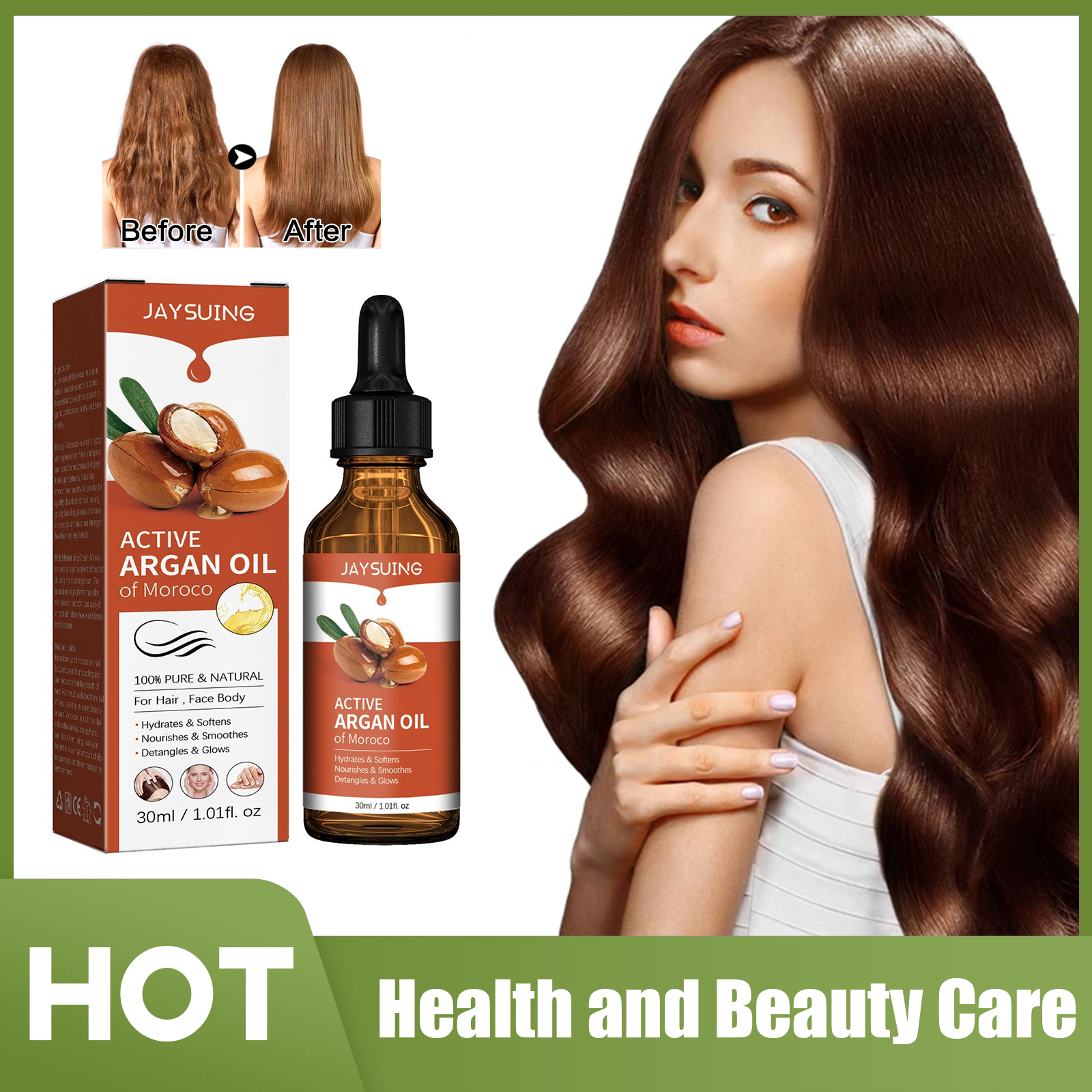 Argan Oil for Hair Treatment S - огляд і ціна Hair Care Nature