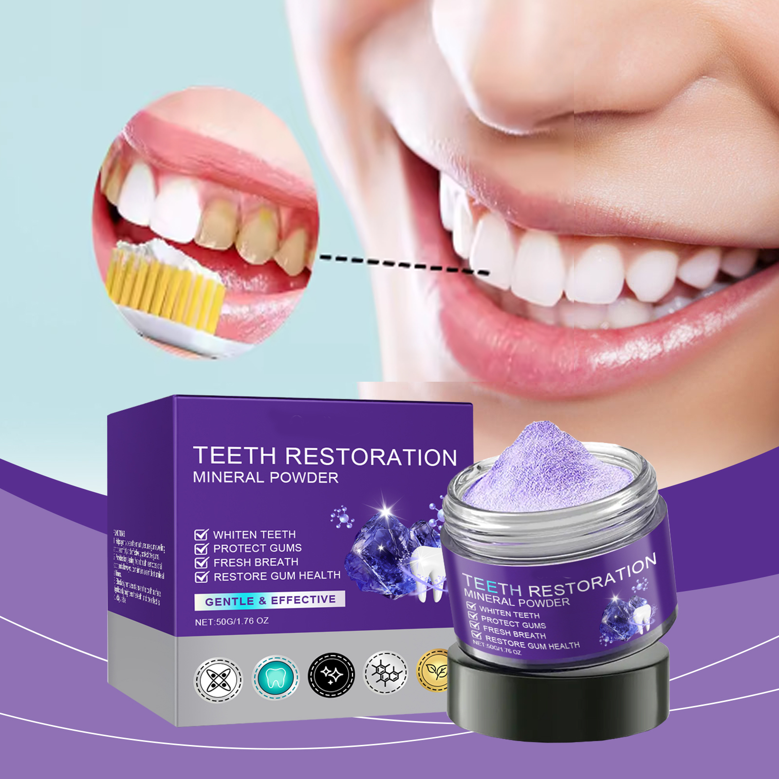 Purple Teeth Restoration Miner - огляд і ціна Purple Toning Shampoo