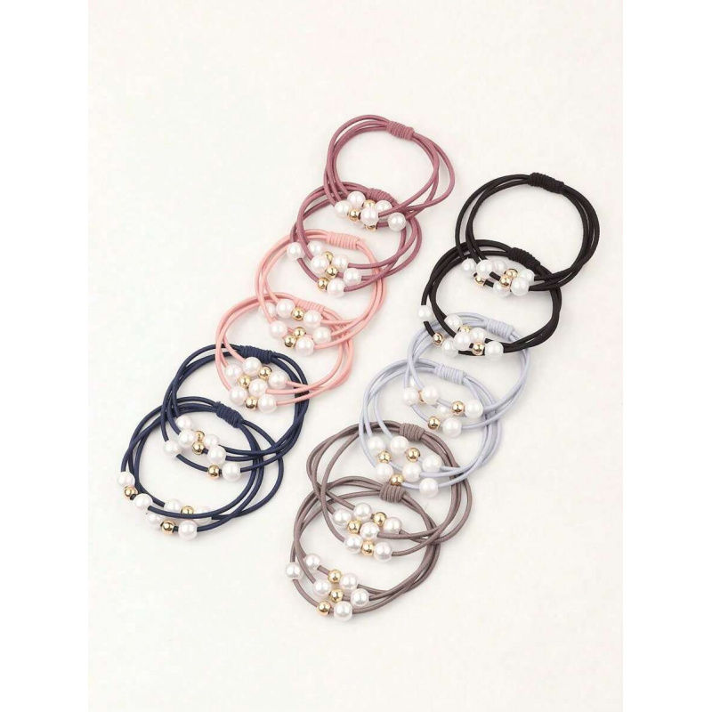 10pcs Cute Faux Pearl Hair Tie - огляд і ціна Hair Care Gift Set