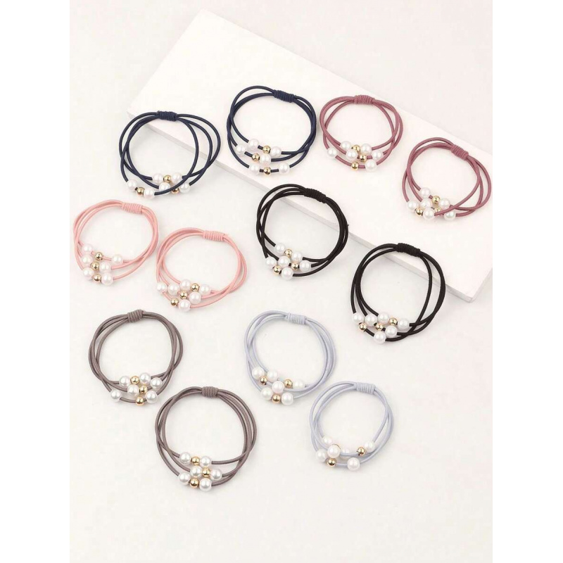 10pcs Cute Faux Pearl Hair Tie - огляд і ціна Hair Care Gift Set