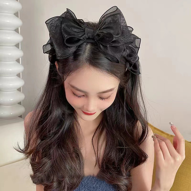 Fashion Black Mesh Big Bow Hea - огляд і ціна Hair Net Invisible