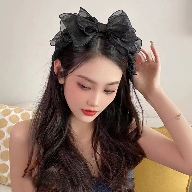 Fashion Black Mesh Big Bow Hea - огляд і ціна Hair Net Invisible